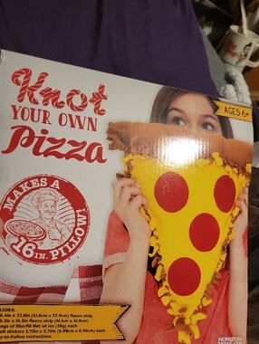 Knot Your Own Pizza Decorative Throw Pillow - Yellow & Red